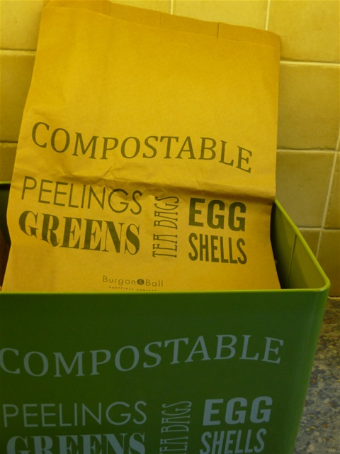 Compostable Paper Food Waste Bin Bags 10L Caddy Bin Liners 